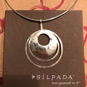 Silpada 3 Ring Hammered Necklace